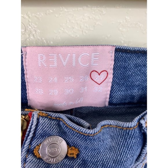 Vintage Y2k Revice Denim Heart Patch Work Jeans Size 27 - Picture 5 of 13